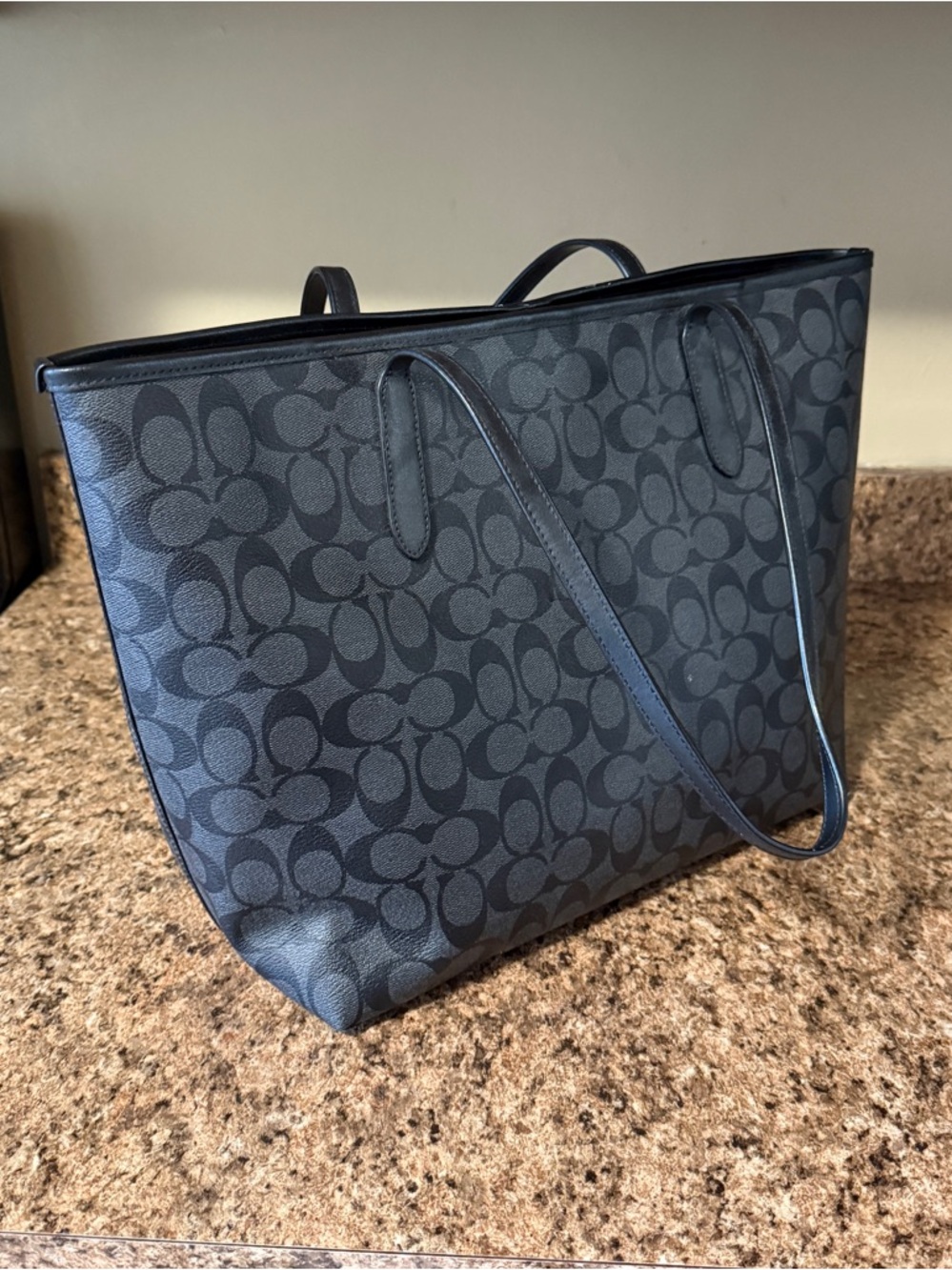 Coach Black and Charcoal Signature Tote - Picture 3 of 5